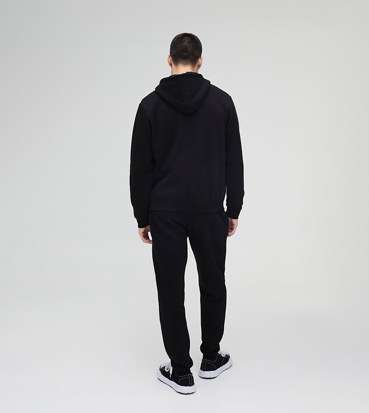 Solid Zip-Through Hooded Jacket