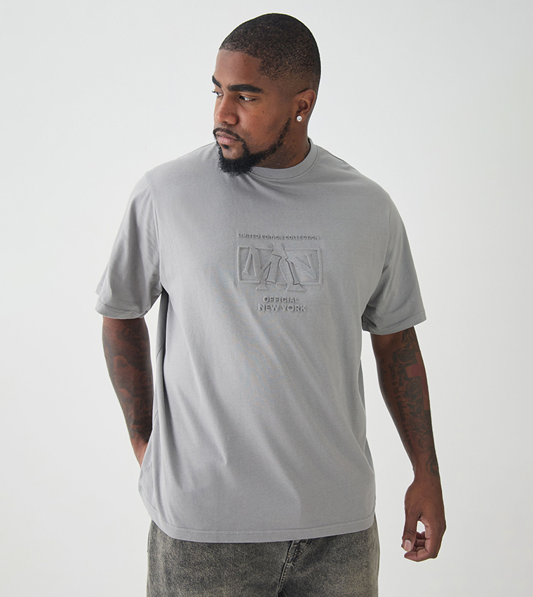 Plus & Tall Moto Debossed T-Shirt
