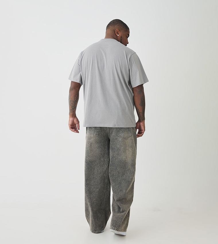 Plus & Tall Moto Debossed T-Shirt