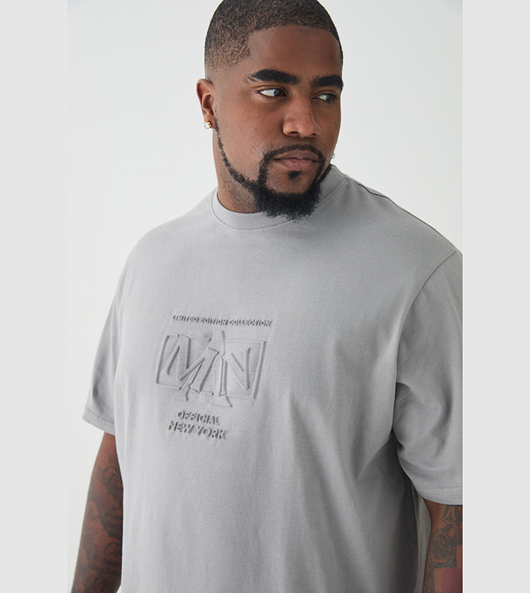 Plus & Tall Moto Debossed T-Shirt