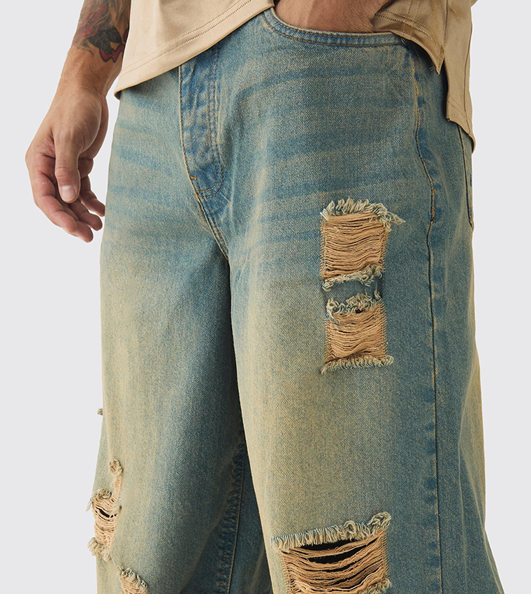 Rigid All Over Ripped Extreme Baggy Jeans