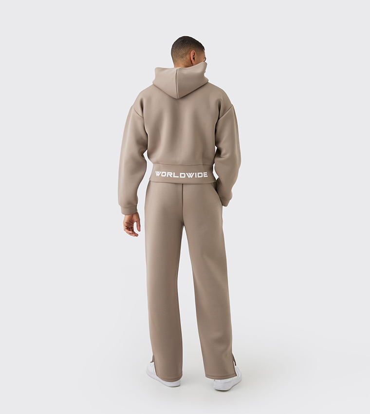 Relaxed Fit Scuba Hooded Oversized Tracksuit Set