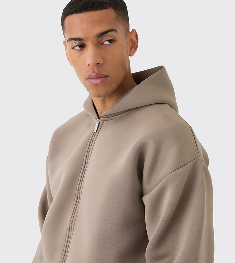 Relaxed Fit Scuba Hooded Oversized Tracksuit Set