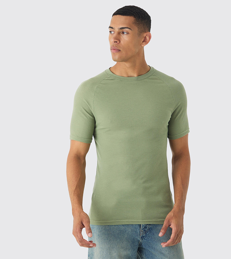 Ribbed Short Sleeves T-Shirt