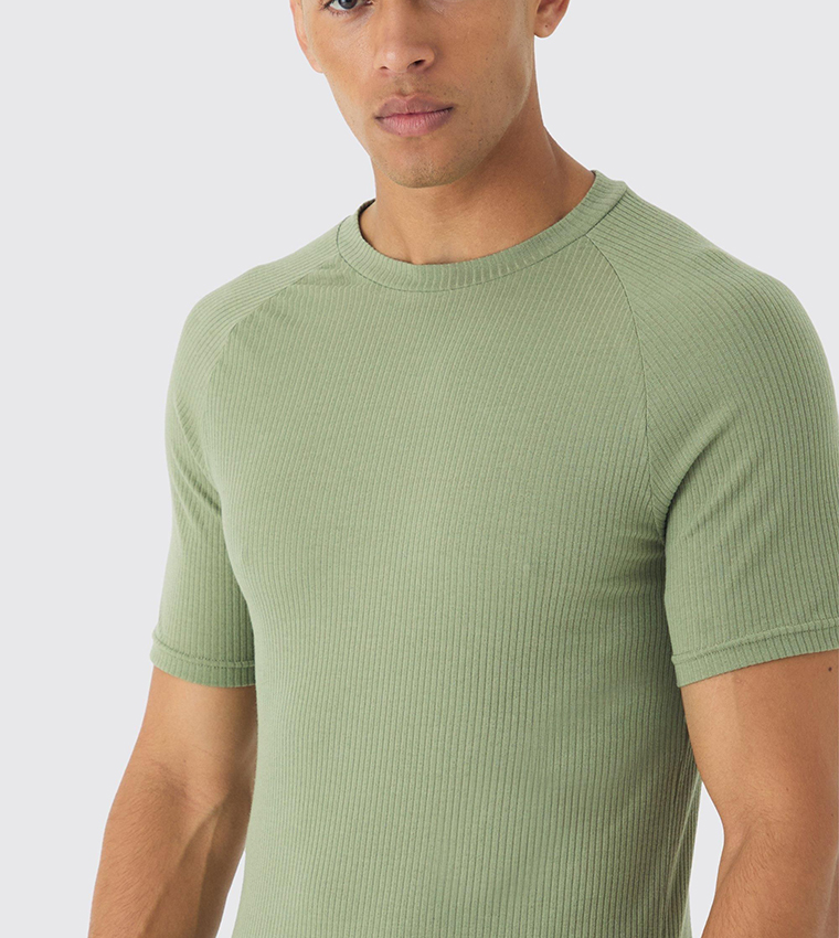 Ribbed Short Sleeves T-Shirt