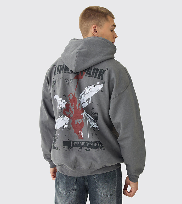 هودي واسع بطبعة لينكنج  بارك  