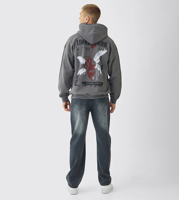 هودي واسع بطبعة لينكنج  بارك  