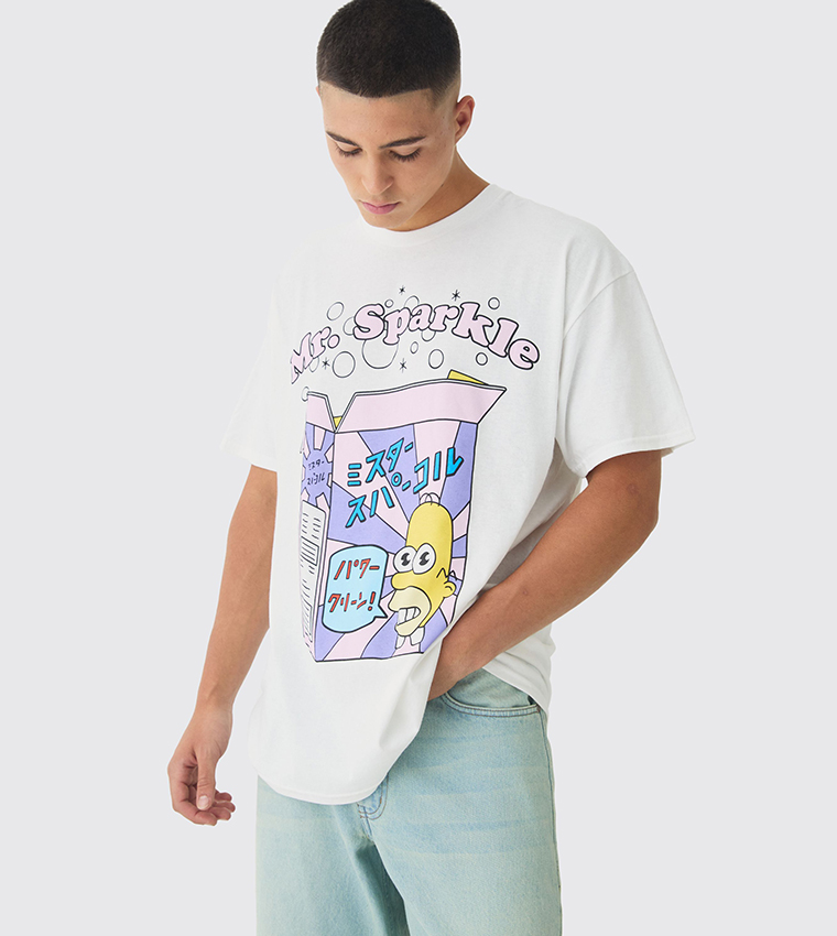The Simpsons Anime License Print Oversized T-Shirt