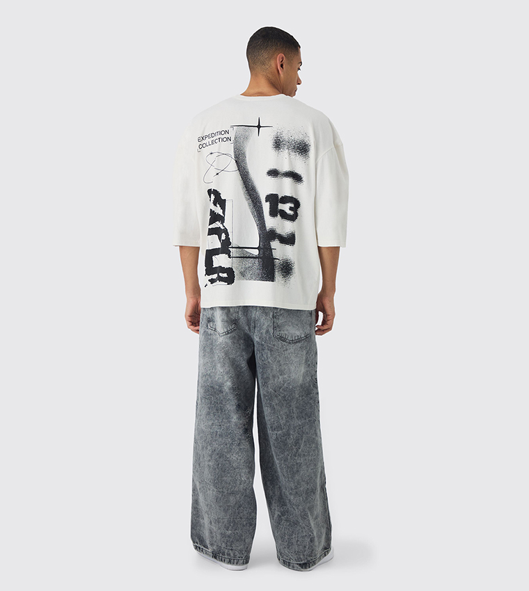 Washed Extreme Baggy Fit Jeans