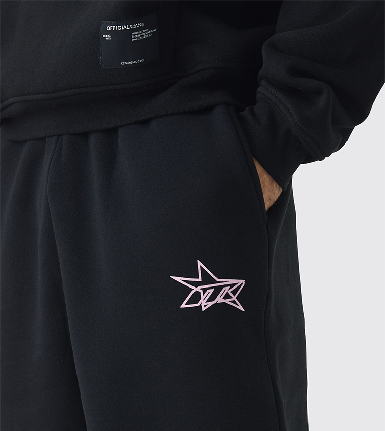 Wide Leg Star Printed Sweatpants