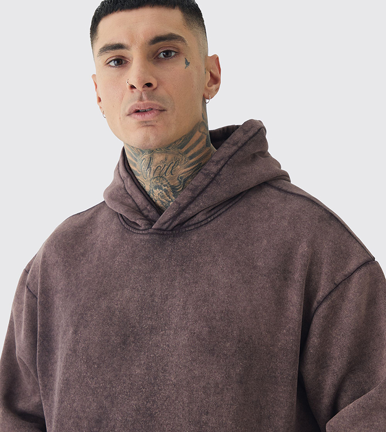 Tall Oversized Acid Wash Hoodie - Non Returnable