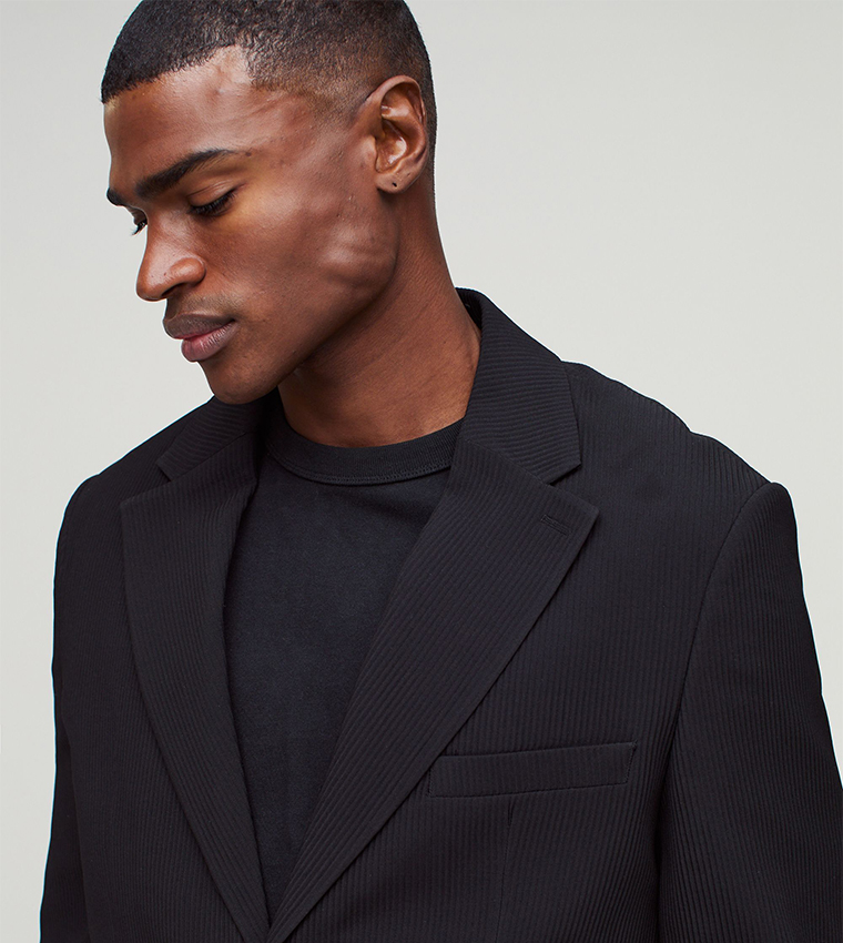 Ribbed Long Sleeves Blazer