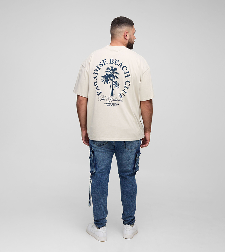 Washed Strap Detail Skinny Fit Cargo Jeans