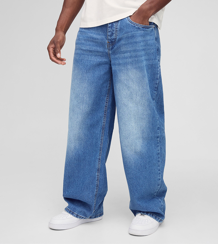 Buy BoohooMAN Rigid Washed Baggy Jeans In Light Blue | 6thStreet Bahrain