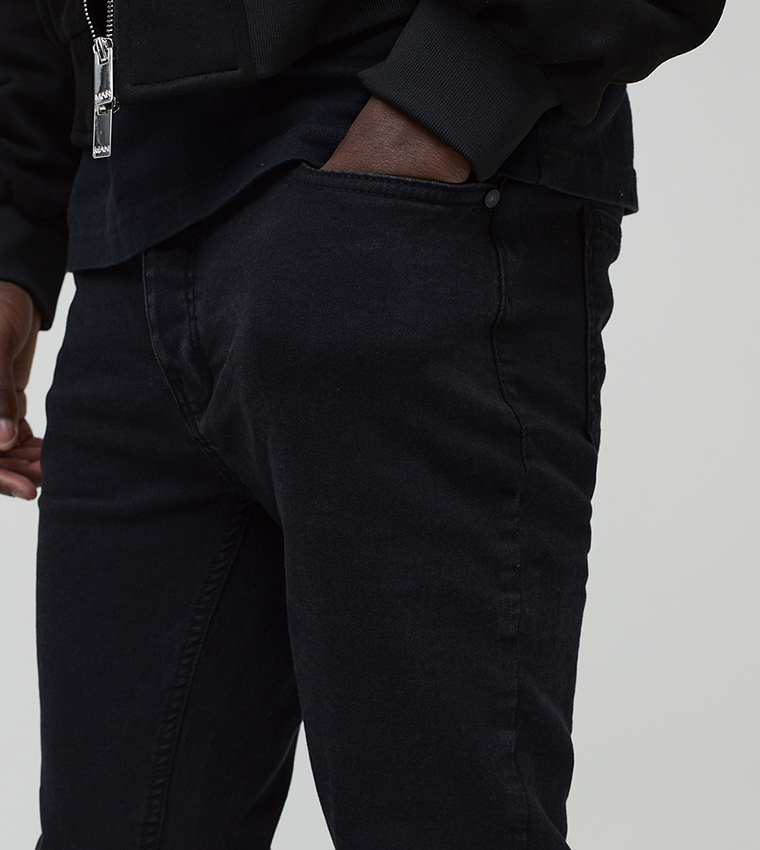 Solid Skinny Fit Stretch Jeans