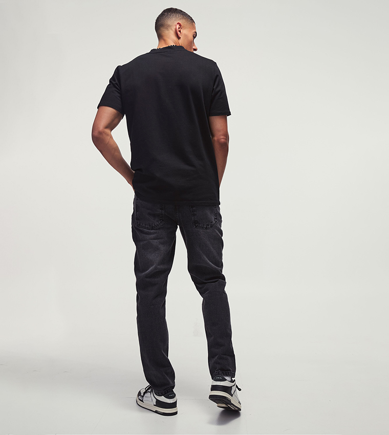 Rigid Washed Tapered Fit Jeans