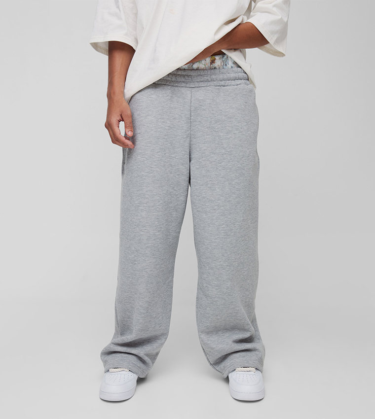 Wide Leg Camo Printed Boxer Waistband Sweatpants