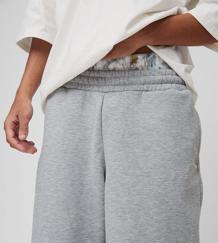 Wide Leg Camo Printed Boxer Waistband Sweatpants