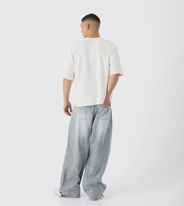 Washed Parachute Baggy Jeans