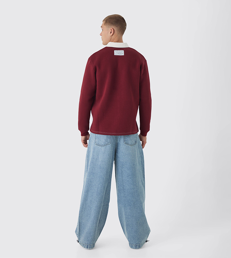 Washed Parachute Baggy Jeans