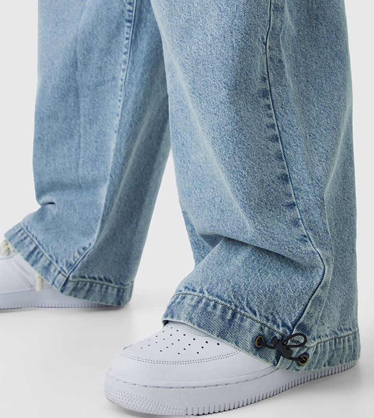 Washed Parachute Baggy Jeans