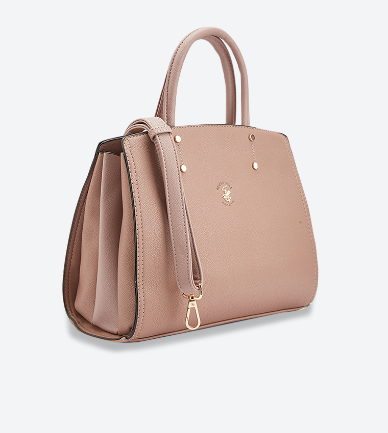 Logo Detail Adjustable Strap Satchel Bag