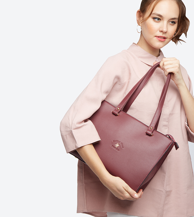 Top Zip Shoulder Bag - Maroon BP BH1451