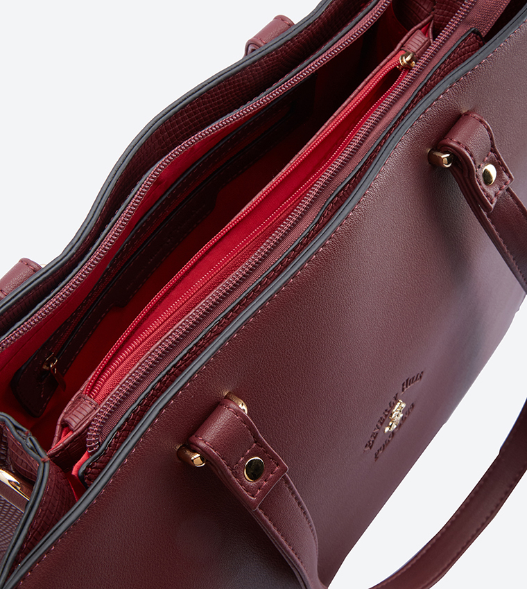 Top Zip Shoulder Bag - Maroon BP BH1451