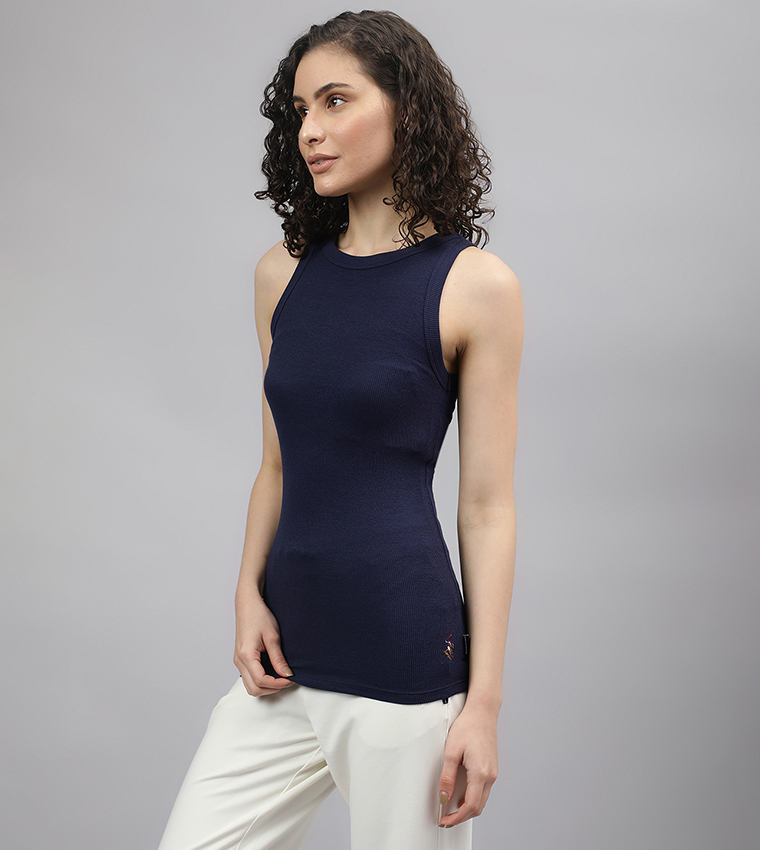 Solid Ribbed Tank Top