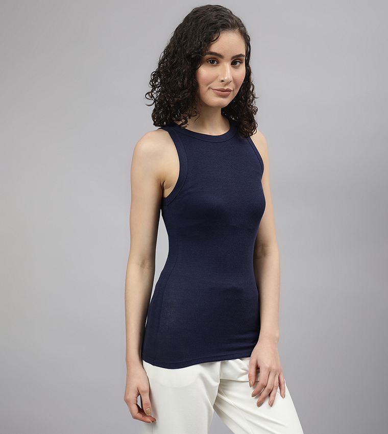 Solid Ribbed Tank Top