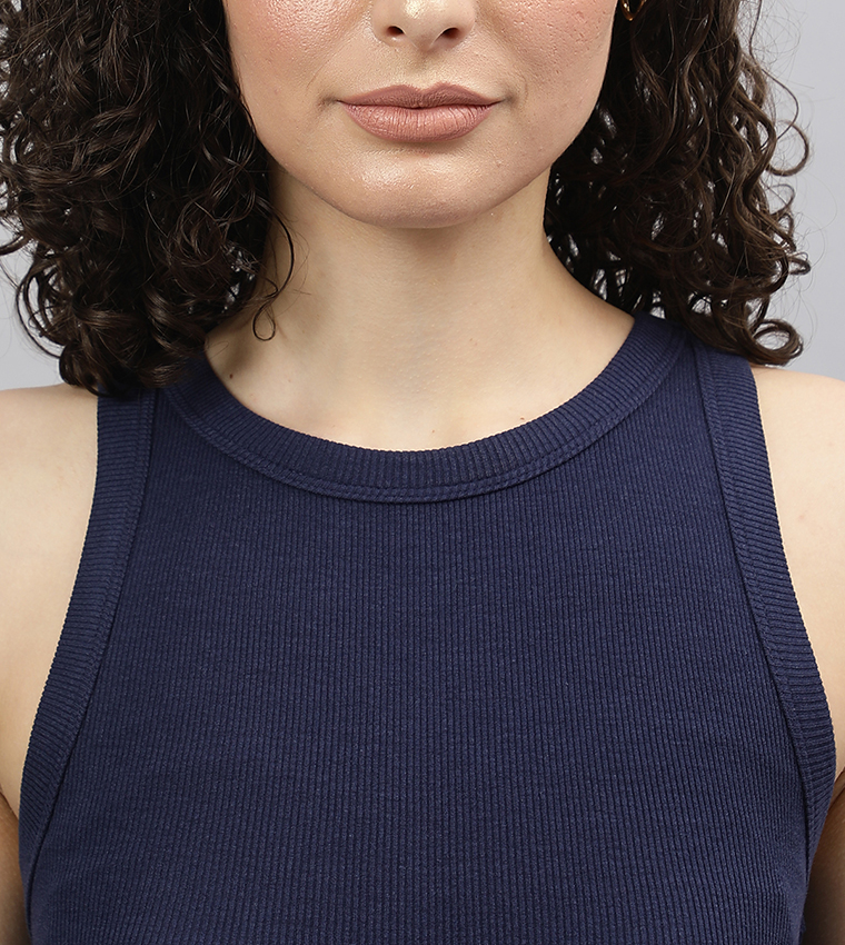 Solid Ribbed Tank Top