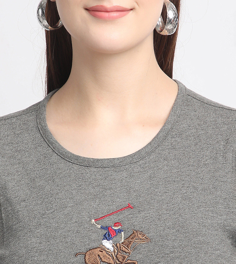 Logo Printed Puff Sleeves Top