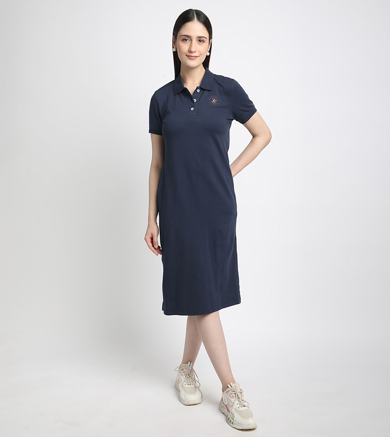 Logo Detail Short Sleeves Polo Dress