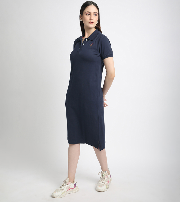 Logo Detail Short Sleeves Polo Dress