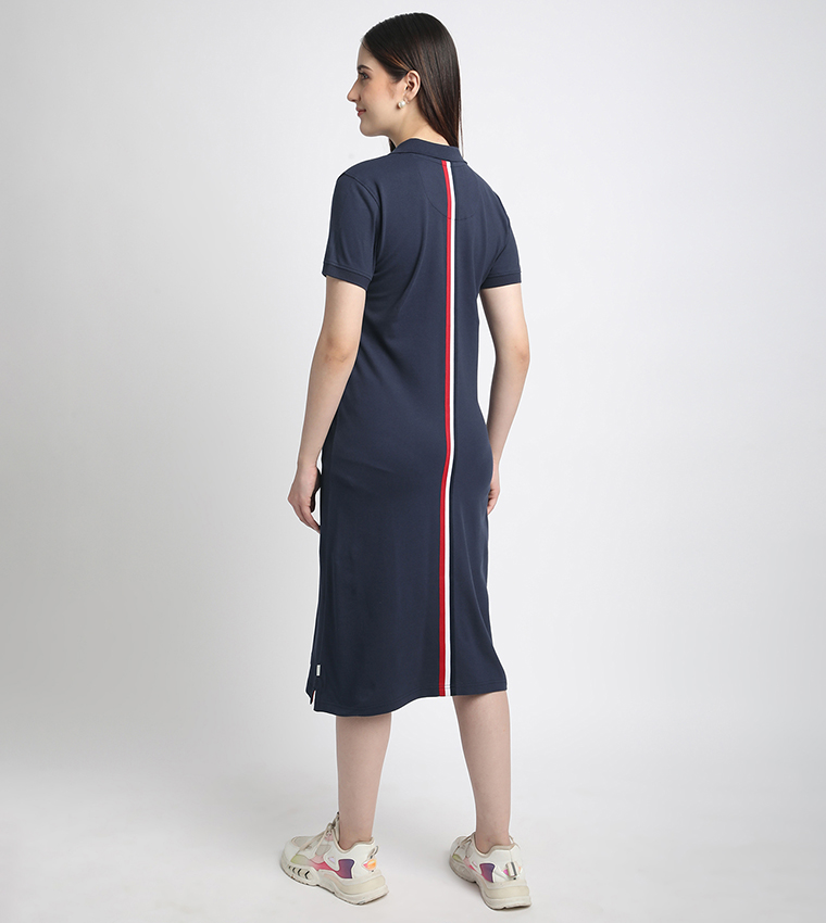 Logo Detail Short Sleeves Polo Dress