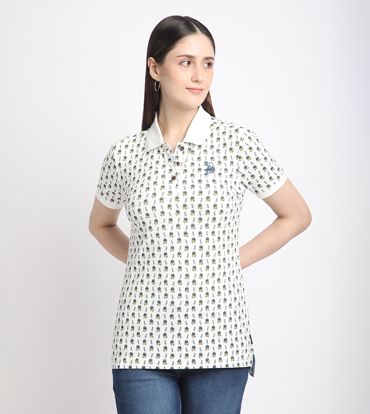 Printed Short Sleeves Polo T-Shirt