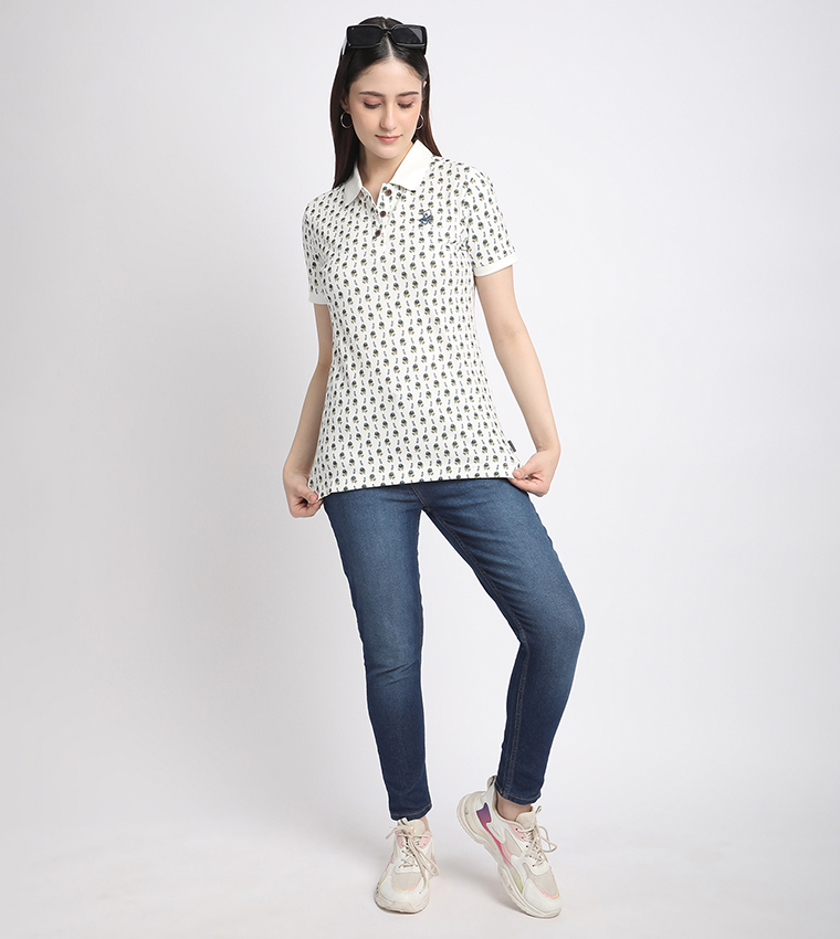 Printed Short Sleeves Polo T-Shirt