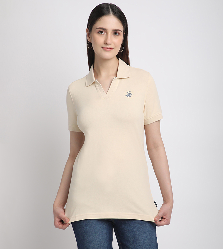 Logo Detail Short Sleeves Polo T-Shirt
