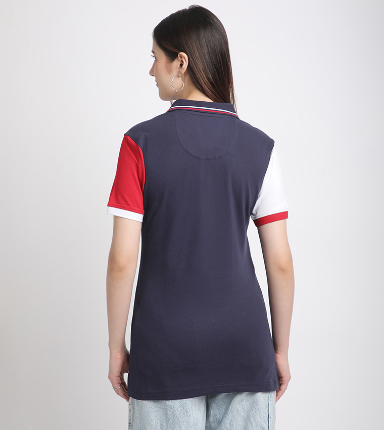Color Block Short Sleeves Polo T-Shirt