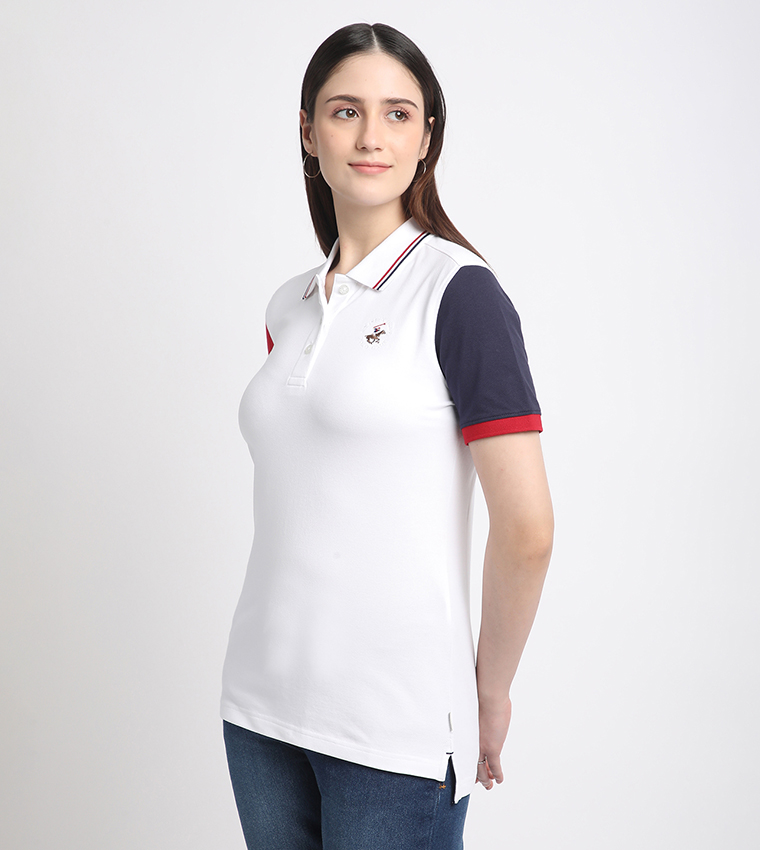Color Block Short Sleeves Polo T-Shirt