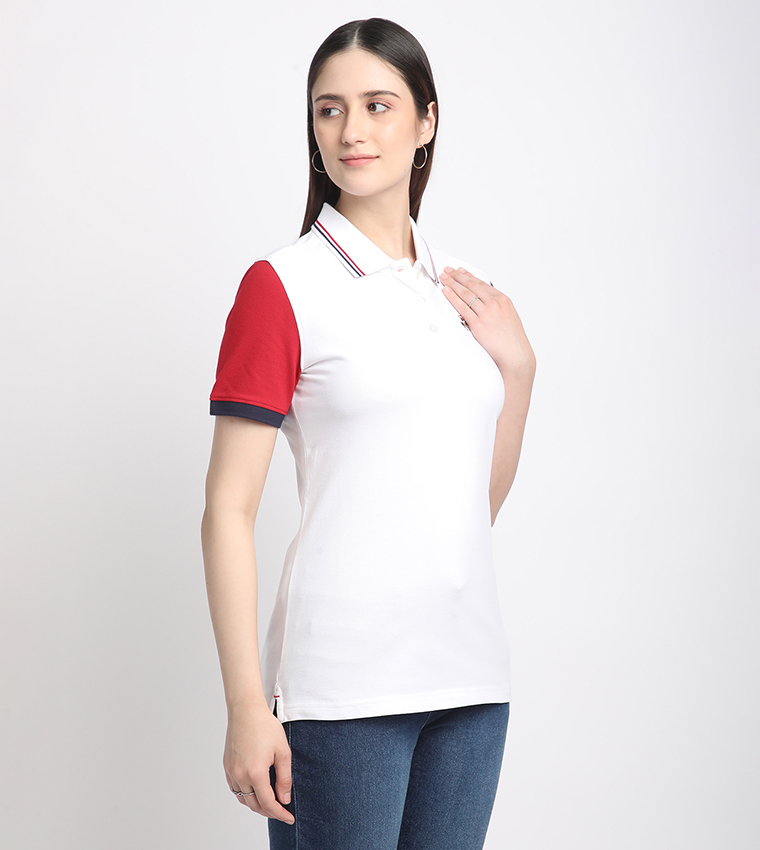 Color Block Short Sleeves Polo T-Shirt