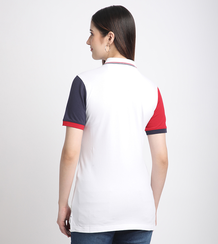 Color Block Short Sleeves Polo T-Shirt