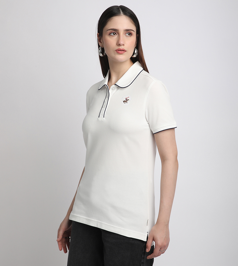 Logo Detail Short Sleeves Polo T-Shirt