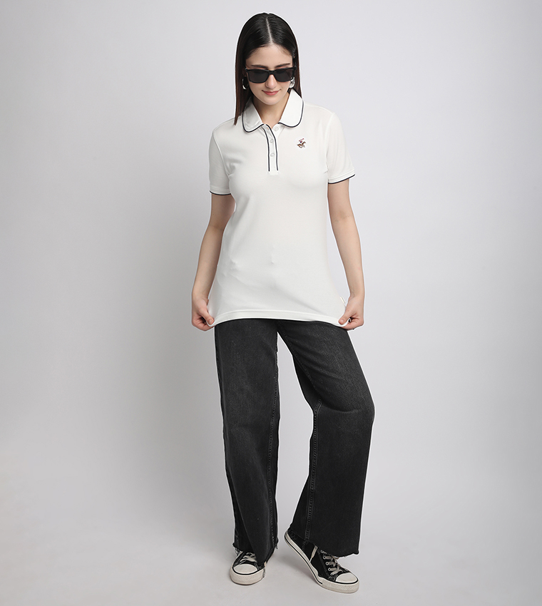 Logo Detail Short Sleeves Polo T-Shirt