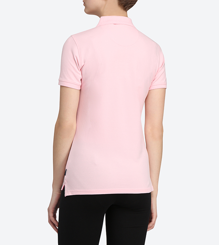 Buy Beverly Hills Polo Club 3 Button Placket Polo Shirt Light Pink BP L2885  In Light Pink