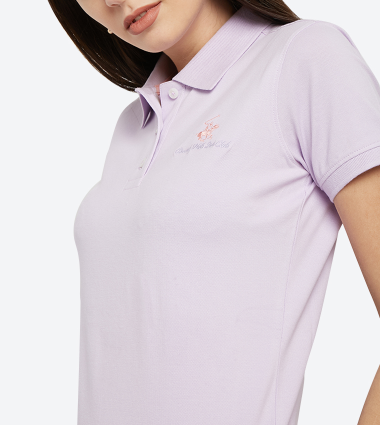 3-Button Placket Ribbed Collar Short Sleeves Polo T-Shirt