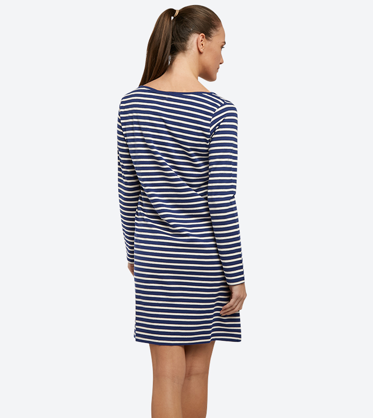 Stripes Long Sleeve Dress - Blue BP L2993