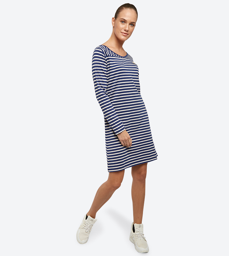 Stripes Long Sleeve Dress - Blue BP L2993