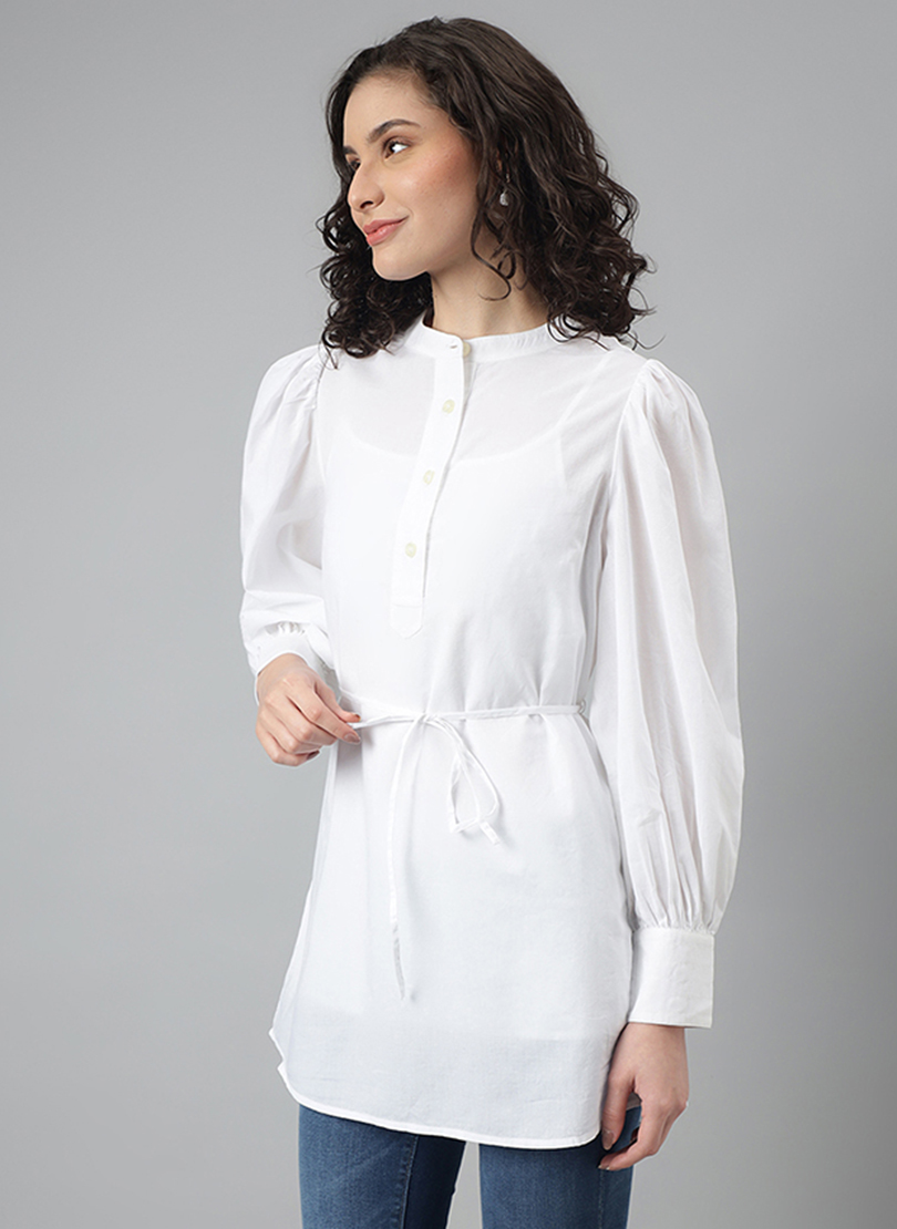 Belted Long Sleeves Top