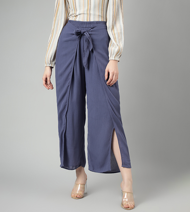 Buy Beverly Hills Polo Club Elastic Waist Wrap Pants In Blue ...